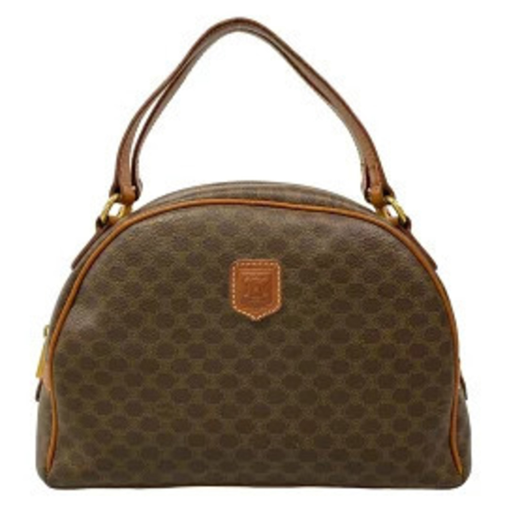 Celine Macadam Handbag Brown x Dark Leather